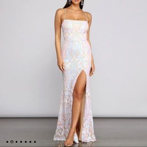 Priya Formal Iridescent Sequin Scroll Dress from Windsor